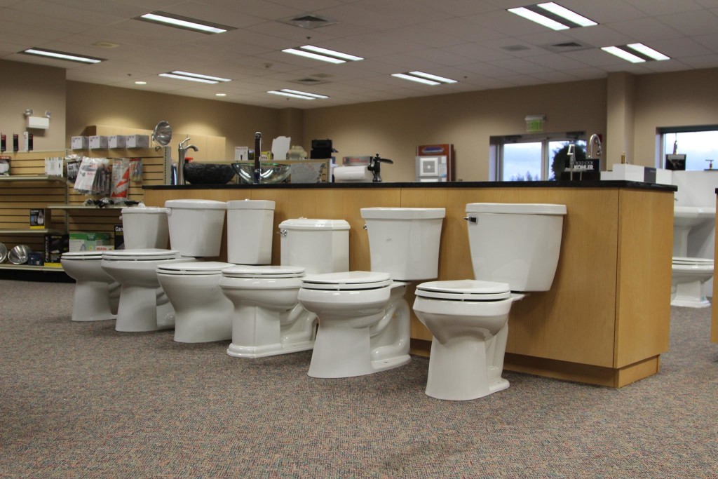 Toilets on display in our showroom Plumbing Showroom, Toilets