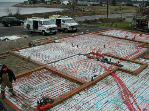 vans-plumbing-and-electric-late-90s-lynden-wa Van's Plumbing and Electric, Inc. on-site at a residential construction site in Whatcom County, Washington, in the late 1990s or early 2000s.